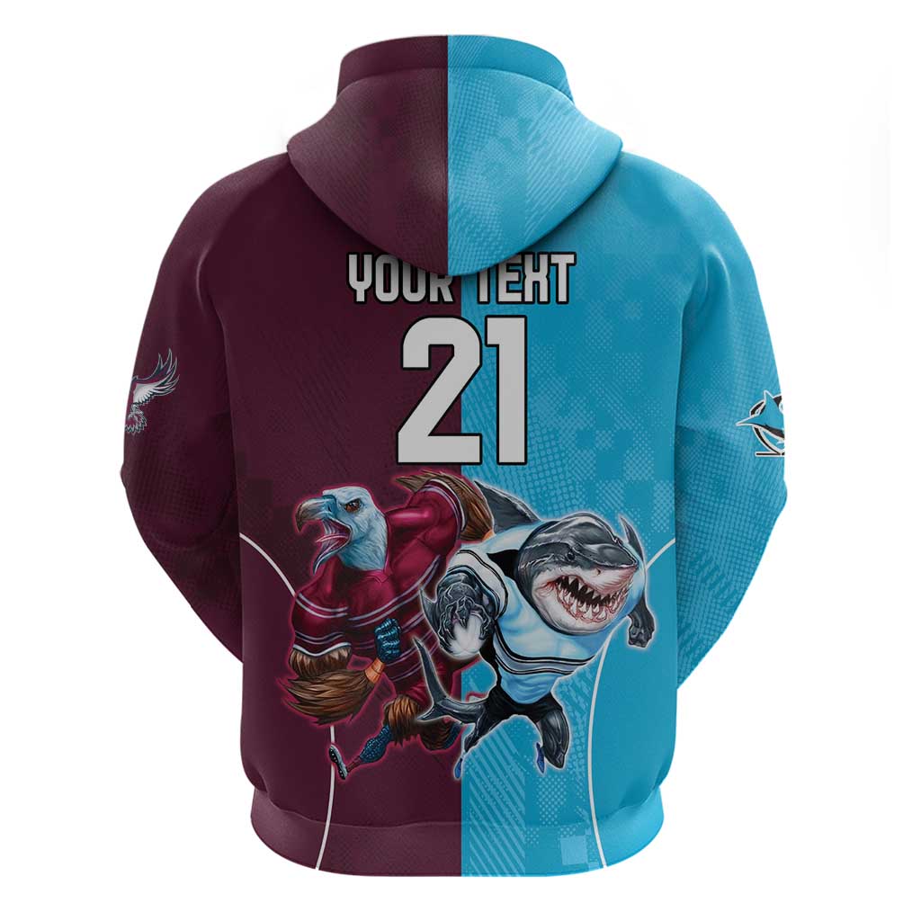 Custom Sea Eagles And Sharks Rugby Hoodie Sporty Style