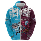 Custom Sea Eagles And Sharks Rugby Hoodie Sporty Style