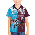 Custom Sea Eagles And Sharks Rugby Kid Hawaiian Shirt Sporty Style