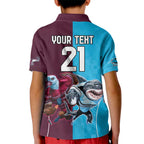 Custom Sea Eagles And Sharks Rugby Kid Polo Shirt Sporty Style