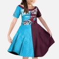 Custom Sea Eagles And Sharks Rugby Kid Short Sleeve Dress Sporty Style