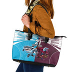 Custom Sea Eagles And Sharks Rugby Leather Tote Bag Sporty Style
