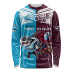 Custom Sea Eagles And Sharks Rugby Long Sleeve Shirt Sporty Style