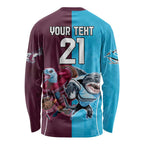 Custom Sea Eagles And Sharks Rugby Long Sleeve Shirt Sporty Style