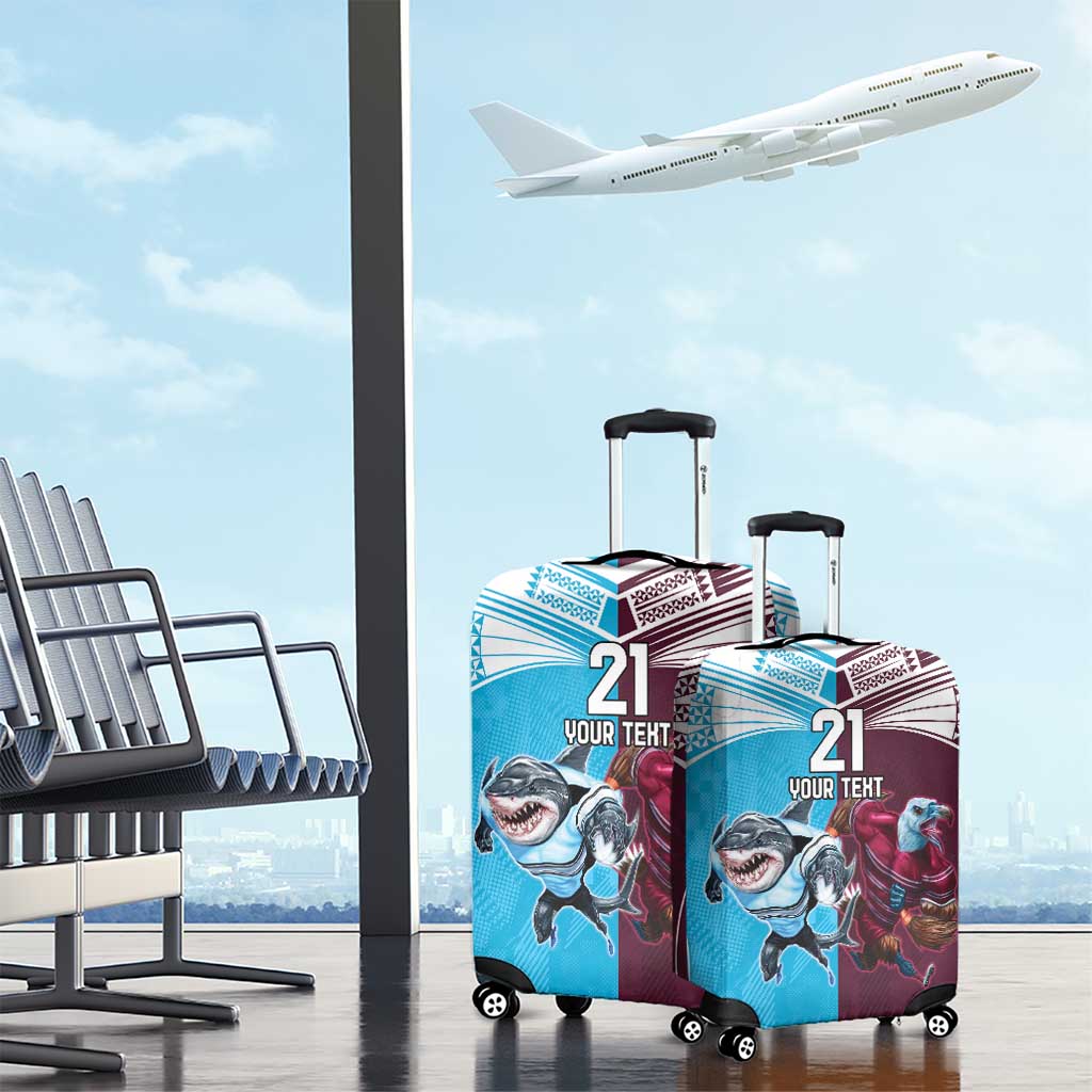 Custom Sea Eagles And Sharks Rugby Luggage Cover Sporty Style