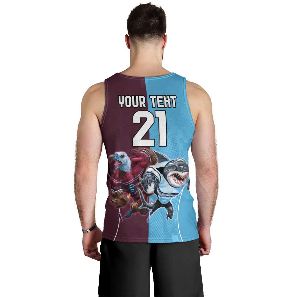 Custom Sea Eagles And Sharks Rugby Men Tank Top Sporty Style