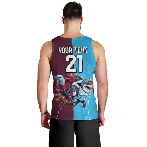 Custom Sea Eagles And Sharks Rugby Men Tank Top Sporty Style