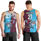 Custom Sea Eagles And Sharks Rugby Men Tank Top Sporty Style