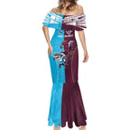 Custom Sea Eagles And Sharks Rugby Mermaid Dress Sporty Style