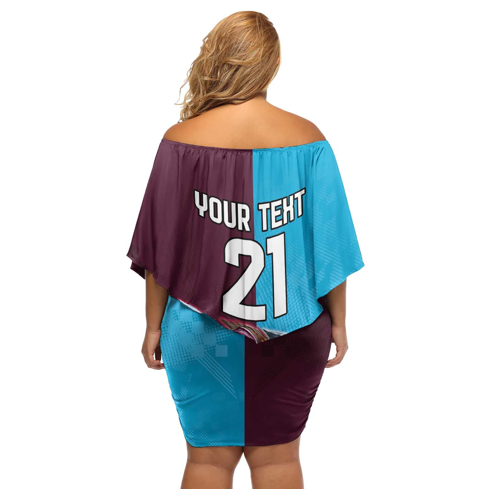 Custom Sea Eagles And Sharks Rugby Off Shoulder Short Dress Sporty Style