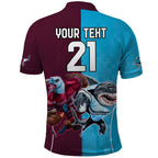 Custom Sea Eagles And Sharks Rugby Polo Shirt Sporty Style