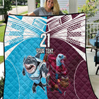 Custom Sea Eagles And Sharks Rugby Quilt Sporty Style