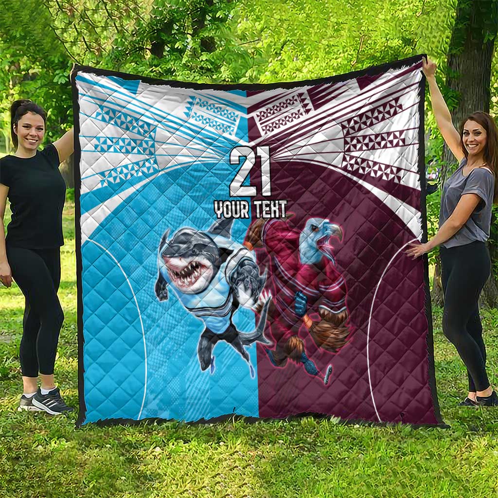 Custom Sea Eagles And Sharks Rugby Quilt Sporty Style