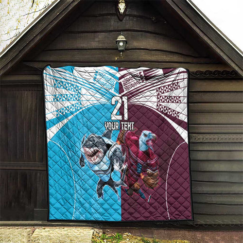Custom Sea Eagles And Sharks Rugby Quilt Sporty Style