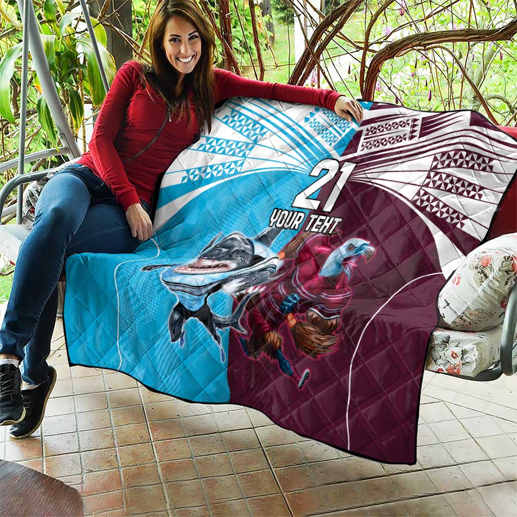 Custom Sea Eagles And Sharks Rugby Quilt Sporty Style