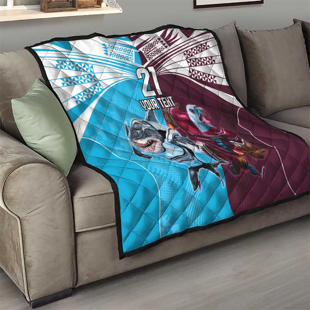 Custom Sea Eagles And Sharks Rugby Quilt Sporty Style