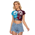 Custom Sea Eagles And Sharks Rugby Raglan Cropped T Shirt Sporty Style