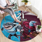 Custom Sea Eagles And Sharks Rugby Round Carpet Sporty Style