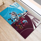 Custom Sea Eagles And Sharks Rugby Rubber Doormat Sporty Style