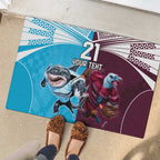 Custom Sea Eagles And Sharks Rugby Rubber Doormat Sporty Style