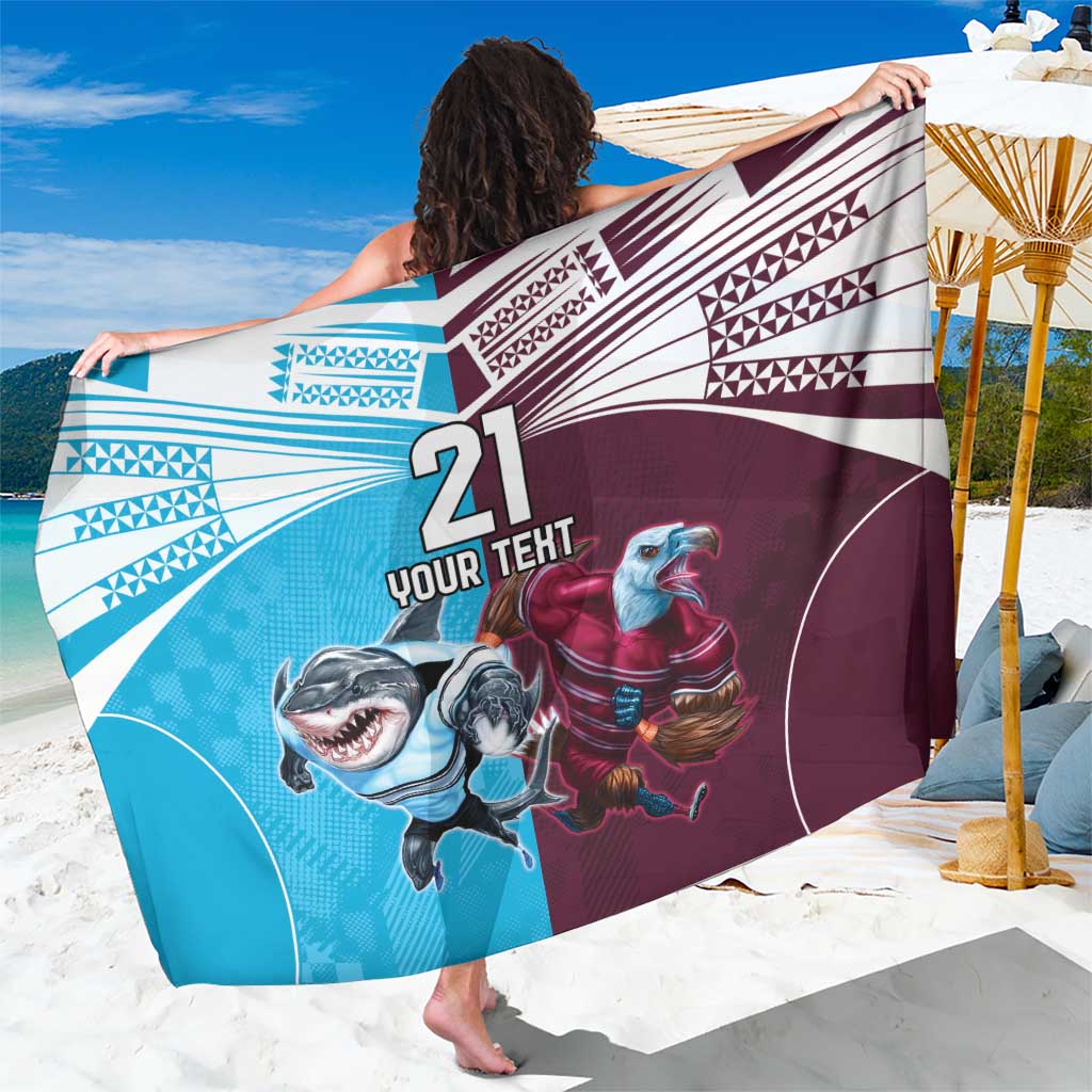 Custom Sea Eagles And Sharks Rugby Sarong Sporty Style