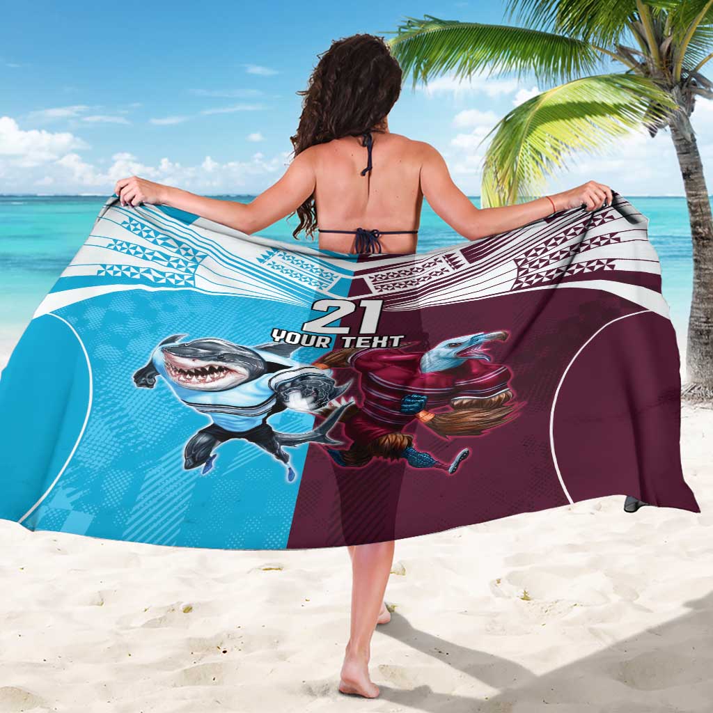 Custom Sea Eagles And Sharks Rugby Sarong Sporty Style