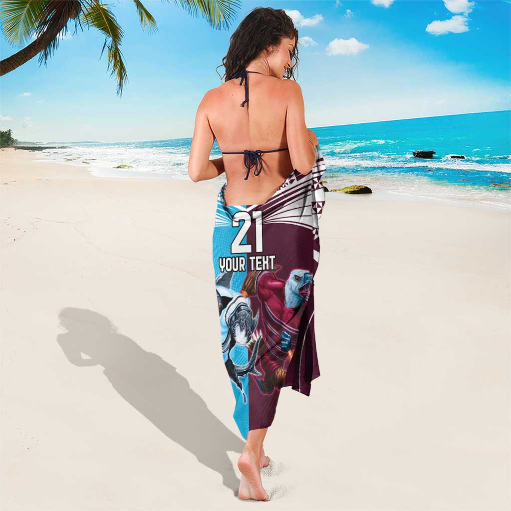Custom Sea Eagles And Sharks Rugby Sarong Sporty Style