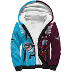 Custom Sea Eagles And Sharks Rugby Sherpa Hoodie Sporty Style