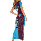 Custom Sea Eagles And Sharks Rugby Short Sleeve Bodycon Dress Sporty Style