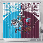 Custom Sea Eagles And Sharks Rugby Shower Curtain Sporty Style