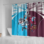 Custom Sea Eagles And Sharks Rugby Shower Curtain Sporty Style