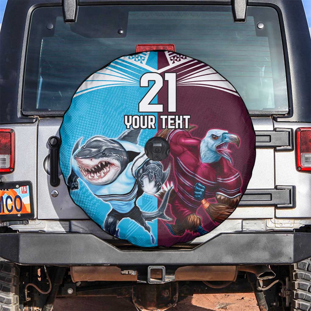 Custom Sea Eagles And Sharks Rugby Spare Tire Cover Sporty Style