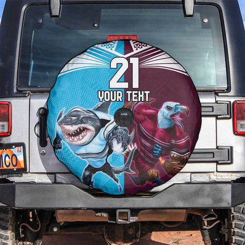 Custom Sea Eagles And Sharks Rugby Spare Tire Cover Sporty Style