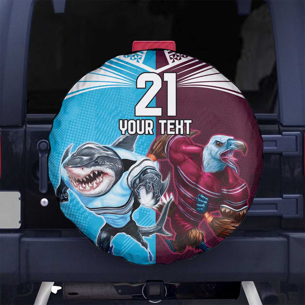 Custom Sea Eagles And Sharks Rugby Spare Tire Cover Sporty Style