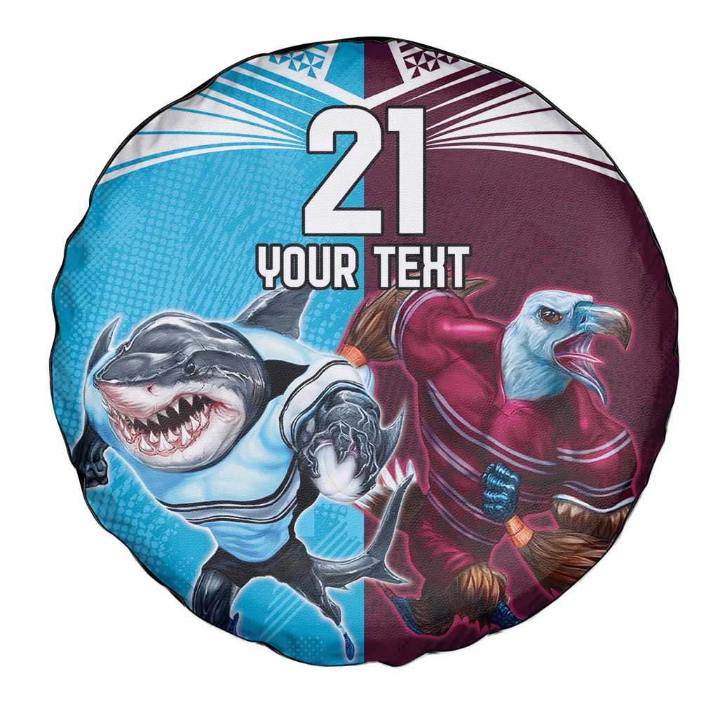 Custom Sea Eagles And Sharks Rugby Spare Tire Cover Sporty Style