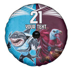 Custom Sea Eagles And Sharks Rugby Spare Tire Cover Sporty Style