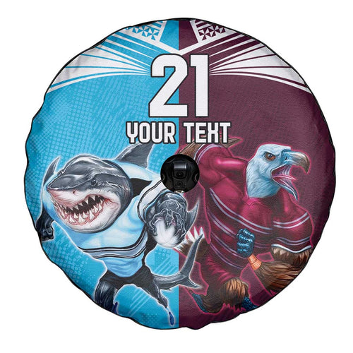 Custom Sea Eagles And Sharks Rugby Spare Tire Cover Sporty Style