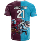 Custom Sea Eagles And Sharks Rugby T Shirt Sporty Style