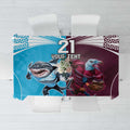 Custom Sea Eagles And Sharks Rugby Tablecloth Sporty Style