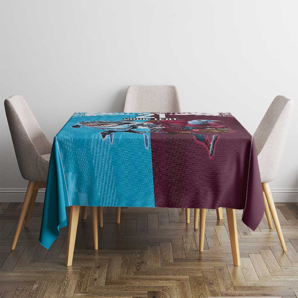 Custom Sea Eagles And Sharks Rugby Tablecloth Sporty Style