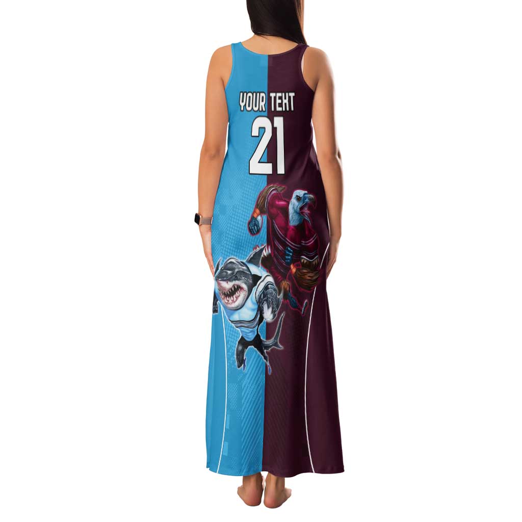 Custom Sea Eagles And Sharks Rugby Tank Maxi Dress Sporty Style
