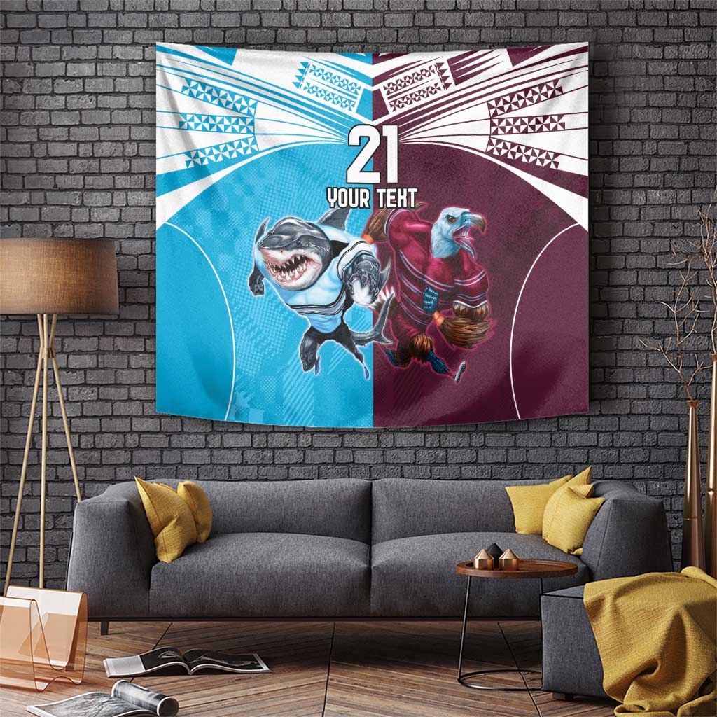Custom Sea Eagles And Sharks Rugby Tapestry Sporty Style