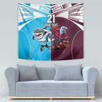 Custom Sea Eagles And Sharks Rugby Tapestry Sporty Style