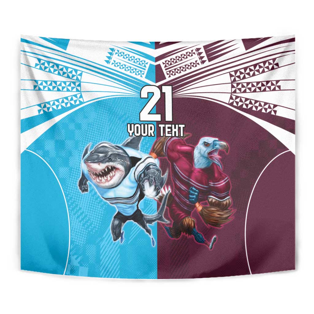 Custom Sea Eagles And Sharks Rugby Tapestry Sporty Style