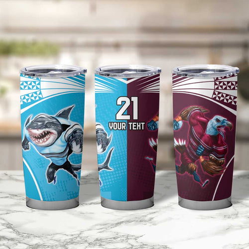 Custom Sea Eagles And Sharks Rugby Tumbler Cup Sporty Style