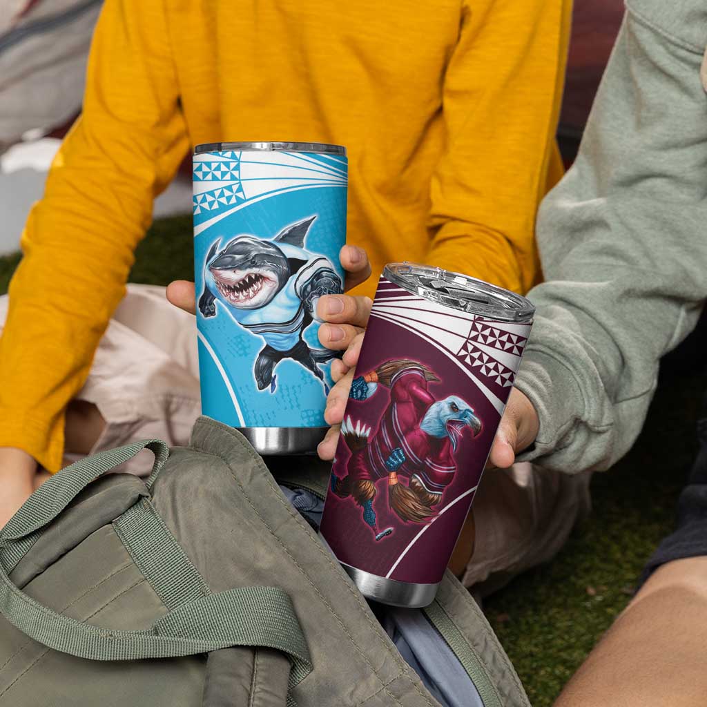 Custom Sea Eagles And Sharks Rugby Tumbler Cup Sporty Style