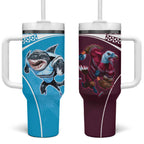 Custom Sea Eagles And Sharks Rugby Tumbler With Handle Sporty Style