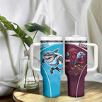 Custom Sea Eagles And Sharks Rugby Tumbler With Handle Sporty Style