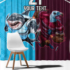 Custom Sea Eagles And Sharks Rugby Window Curtain Sporty Style