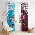 Custom Sea Eagles And Sharks Rugby Window Curtain Sporty Style